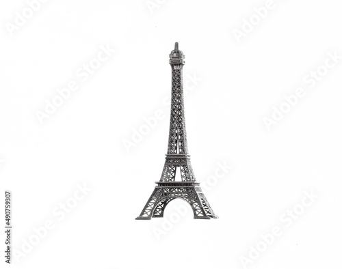 model eiffel tower isolated on white background