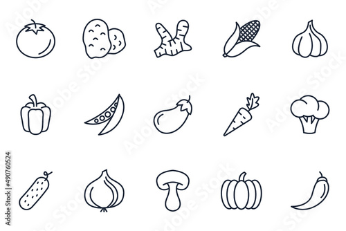 set of Vegetables elements symbol template for graphic and web design collection logo vector illustration