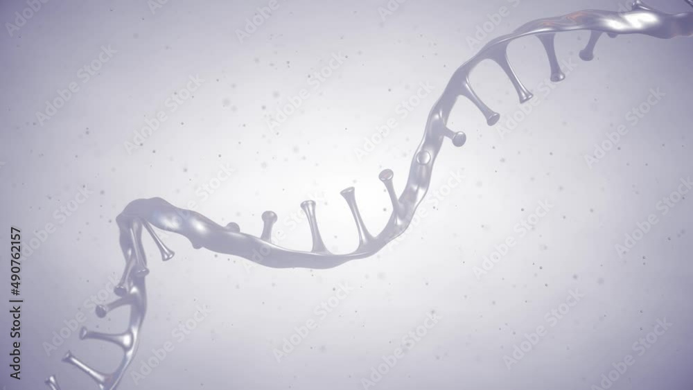 Animation of single strand ribonucleic acid molecule on white ...
