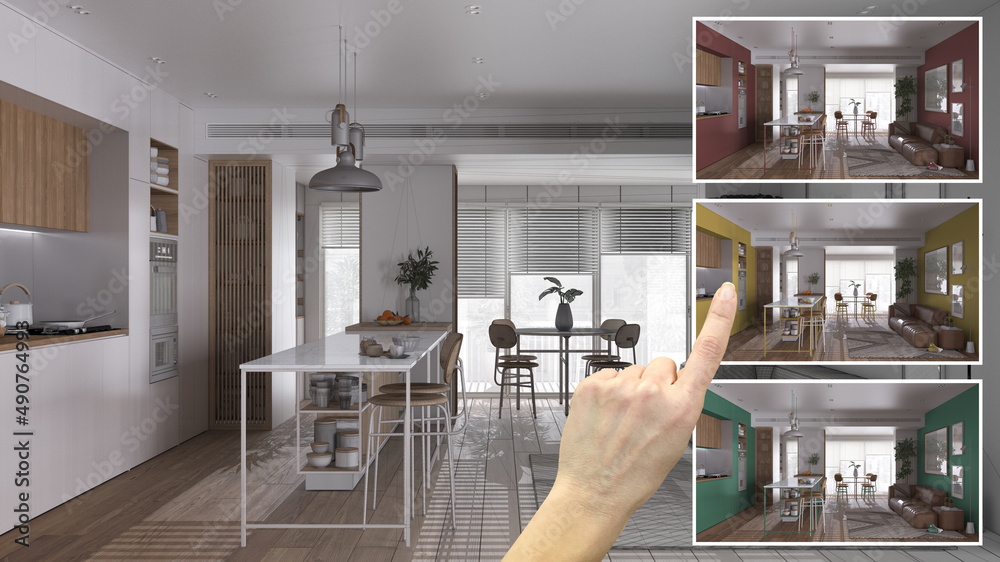 Ilustração do Stock: Architect designer concept, hand showing modern ...