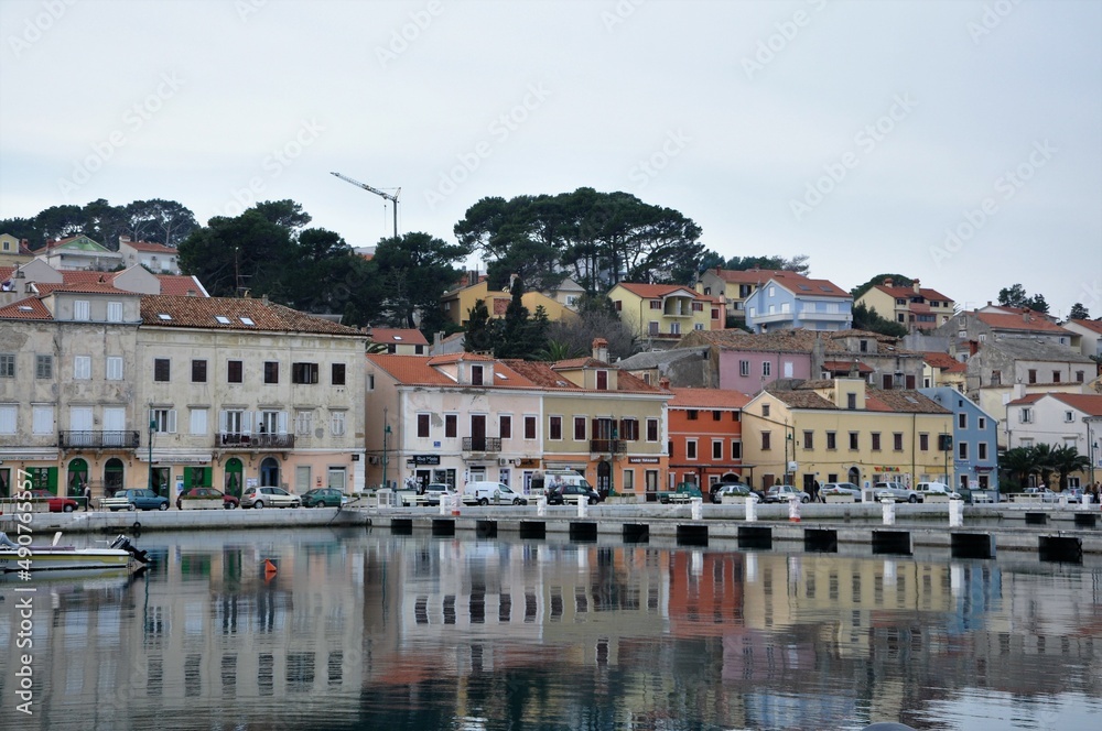 Panoramic view of Mali Losinj port and city in Croatia.  Panoramic view of Mali Losinj port and city in Croatia.  Mali Losinj harbour, on island of Losinj.