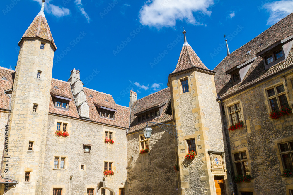 Old historical stone building with turrets Old historical stone building with turrets