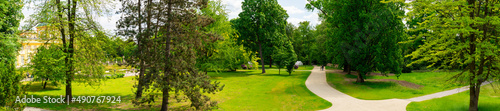 Fototapeta Naklejka Na Ścianę i Meble -  Panorama of the park around the Palace of King Jan III Sobieski