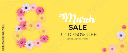 Poster International Happy Women s Day 8 March Greeting card sale banner Illu...