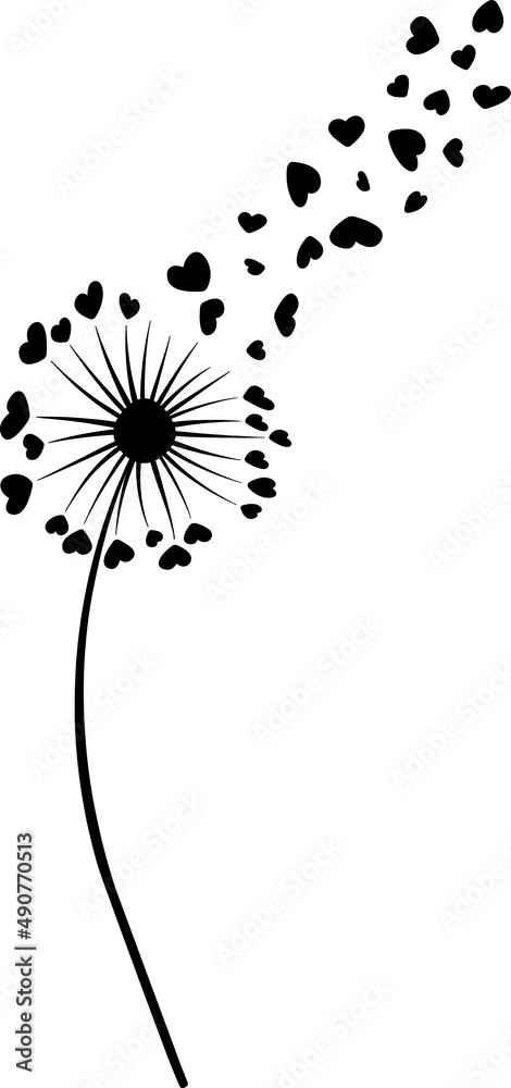 Obraz premium Dandelion Silhouettes Dandelion SVG EPS PNG