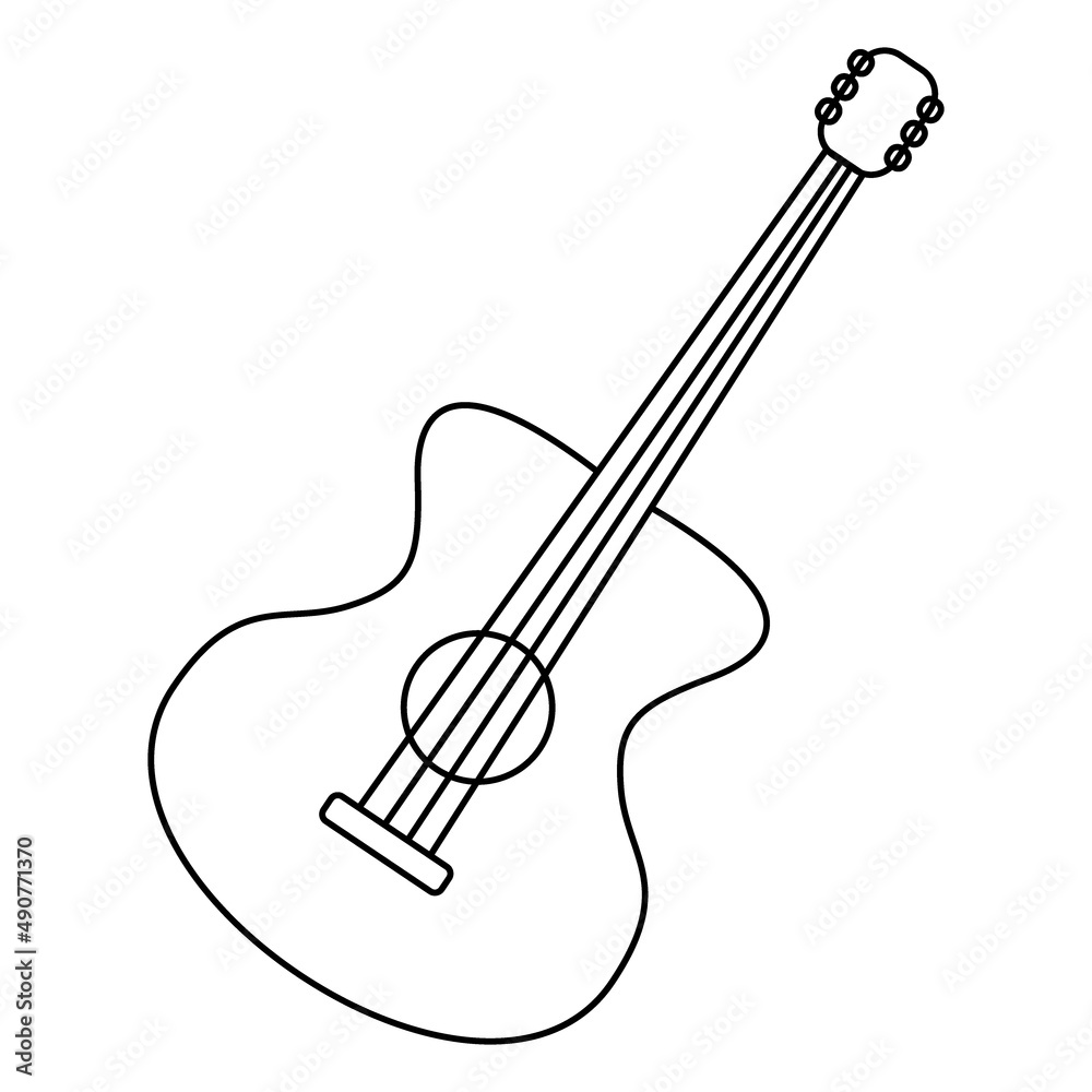 festive guitar for the holiday on white background. Illustration festive guitar for the holiday on white background. Illustration