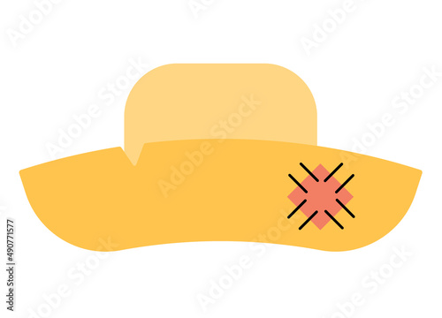 festive wide hat on a white background. Illustration. photo