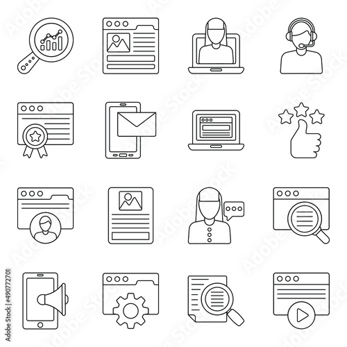Pack of Seo and Marketing Icons

