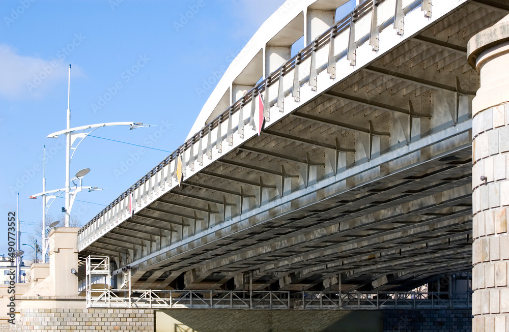 Modern bridge over Warta river. Modern bridge over Warta river.