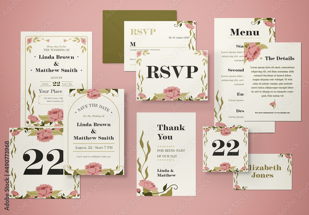 Wedding Invitation Layout Stock Template | Adobe Stock