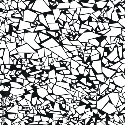 Seamless pattern with mosaic of geometric tiles in trendy camo flat style. Abstract modern endless texture for fabric and fashion print. Vector background.