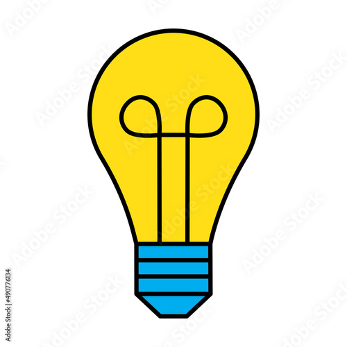 Simple Bulb Icon Isolated on White. Illustration