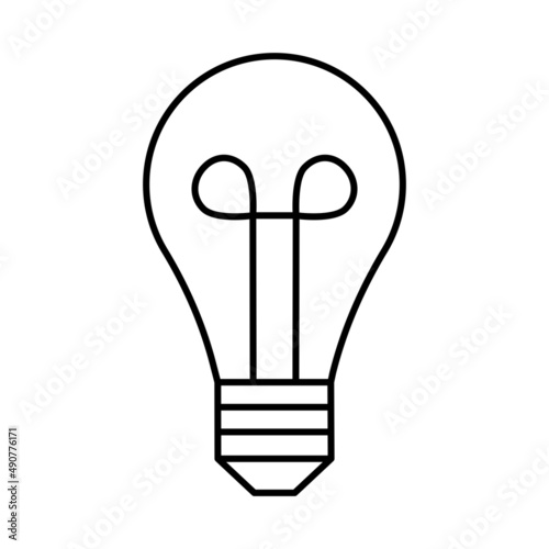 Simple Bulb Icon Isolated on White. Illustration