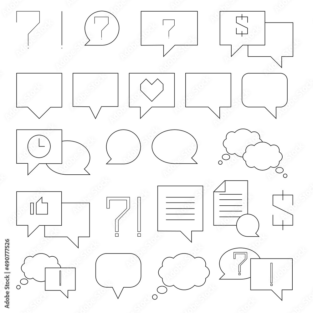 Message and Comment related line icon set. Chat and Communication vector icons.