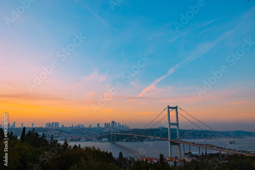 Istanbul. Cityscape of Istanbul at sunset from Nakkastepe