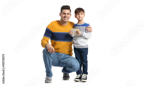 Little boy and his dad with...