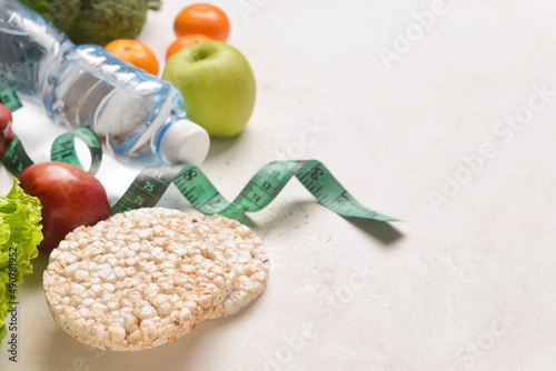 Crispbreads, measuring tape...
