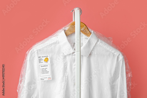 Rack with clean white shirt...