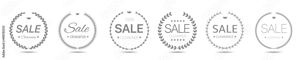 Sale clearance laurel wreath label set Sale clearance laurel wreath label set