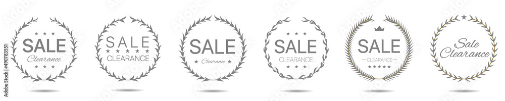 Sale clearance laurel wreath label set Sale clearance laurel wreath label set