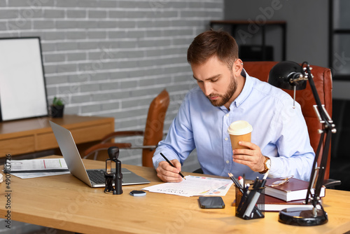 Male notary public working ...