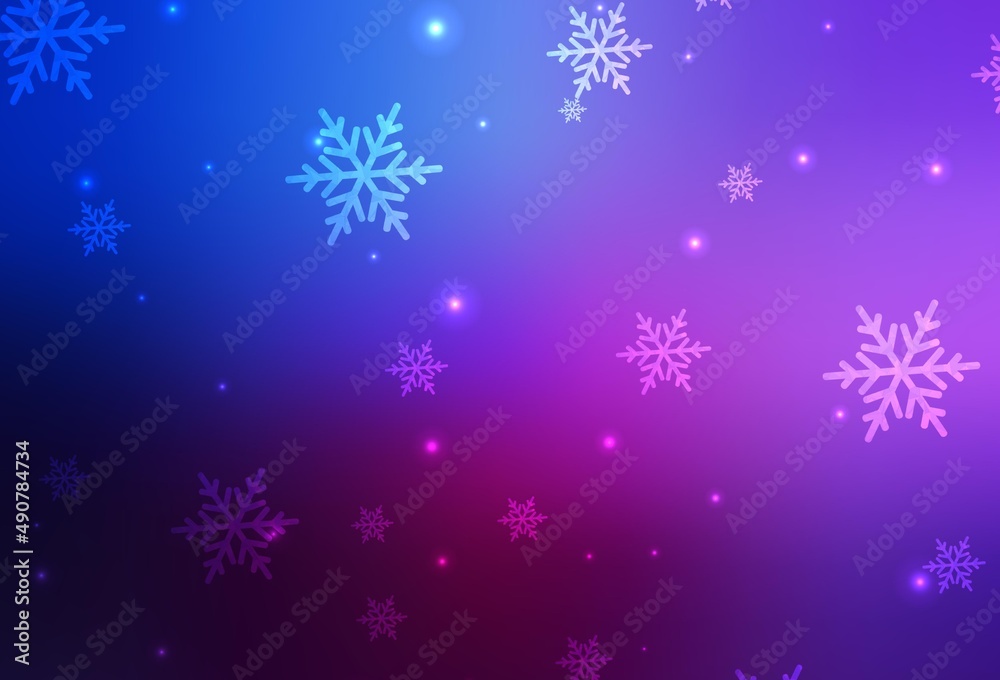 Dark Pink, Blue vector pattern in Christmas style.