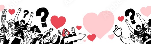 crowd of people cheering graphics drawing