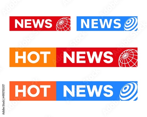 Fake news minimalistic logo on white background. Entertaining show with news. Vector Illustration.