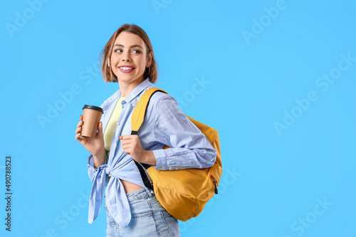 Female student with coffee ...