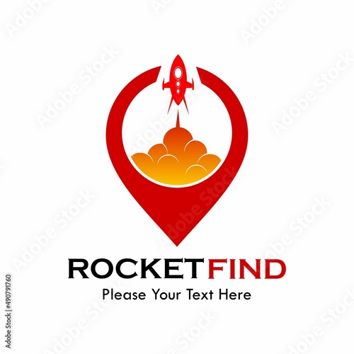 Rocket find pin logo symbol template illustration