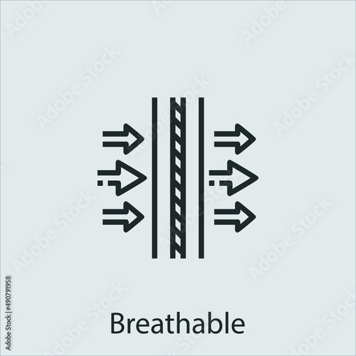 breathable icon vector icon.Editable stroke.linear style sign for use web design and mobile apps,logo.Symbol illustration.Pixel vector graphics - Vector