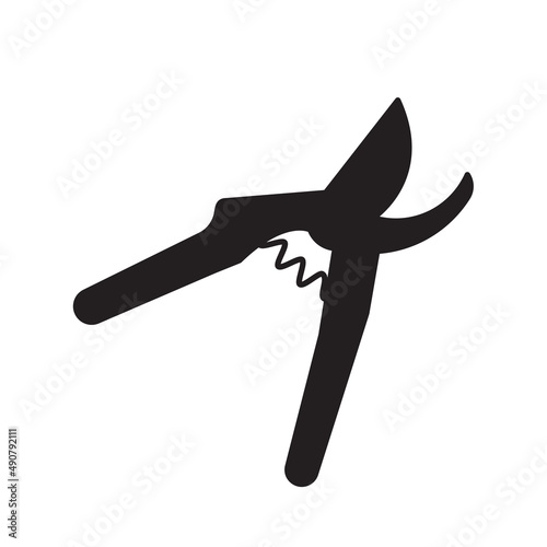 garden shears icon for bushes and trees. Illusatrtion.