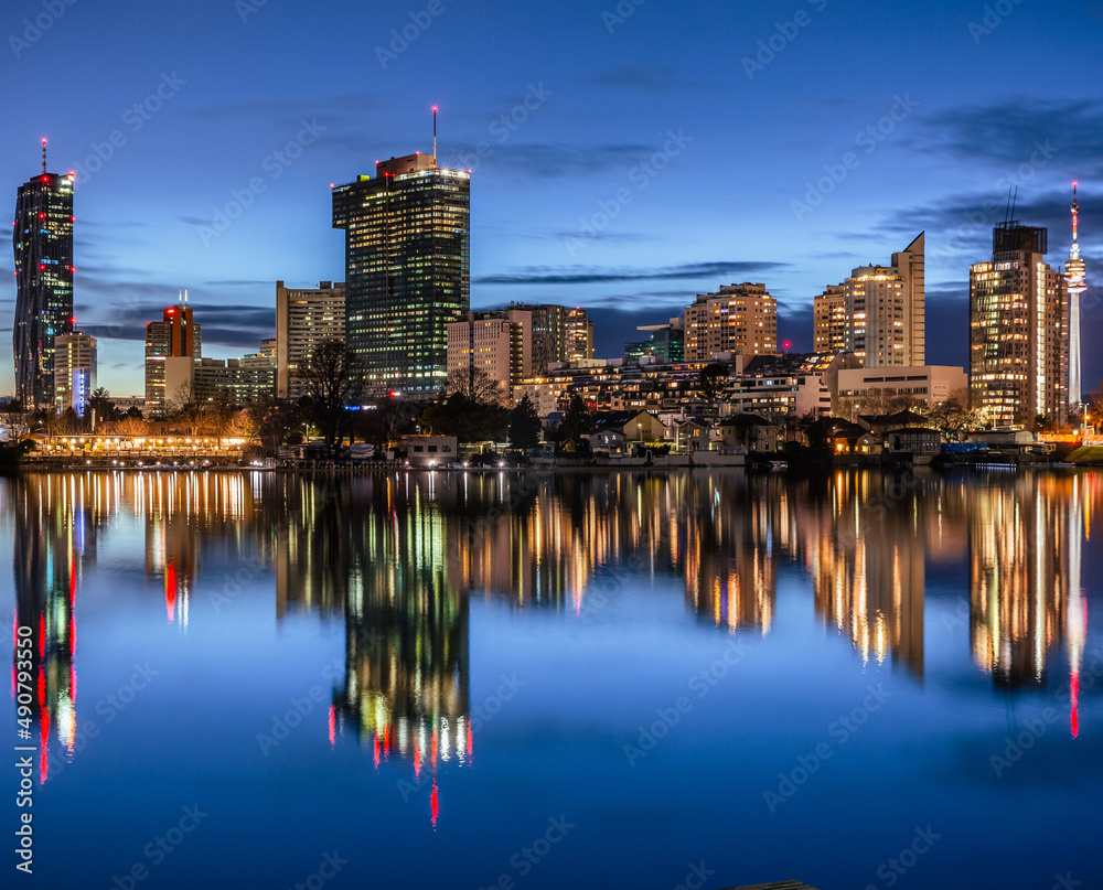 Fototapeta premium city skyline at night