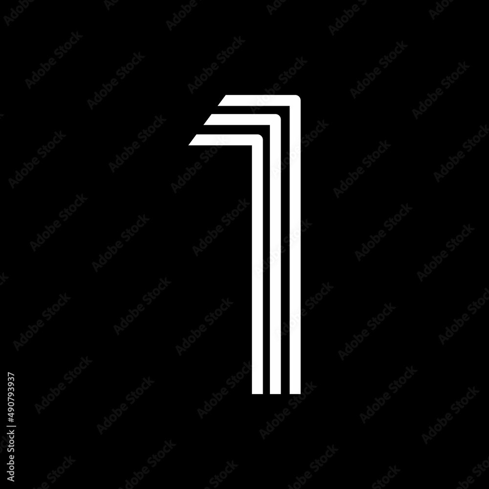 Line numbers logo template illustration. there is number 1 Line numbers logo template illustration. there is number 1