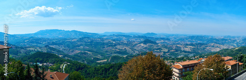 Panorama of Republic of San Marino and Italy