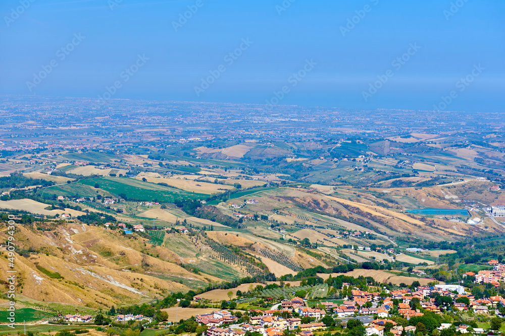 Fototapeta premium Panorama of Republic of San Marino and Italy 