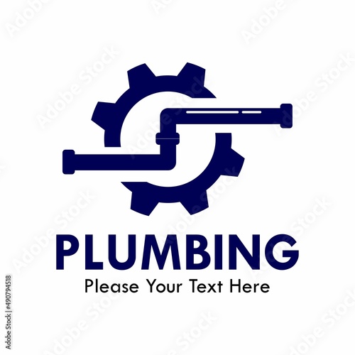 Plumbing logo design template illustration. there are gear and plumbing