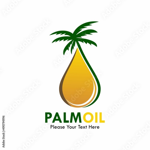 Palm oil logo design template illustration