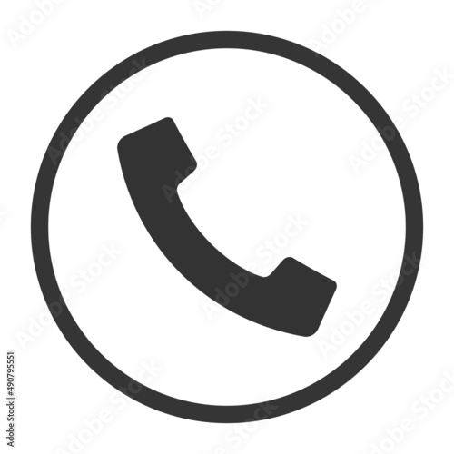 o2021Phone simple flat icon, telephone support symbol. Call us concept. illus...