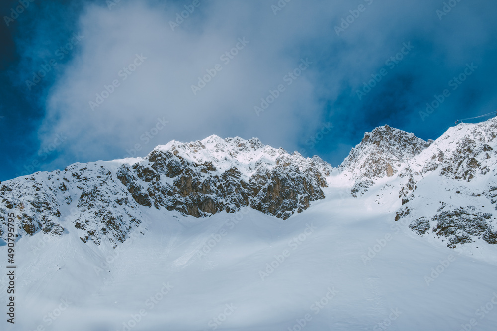 View from the Nordkette Alps mountain landscape in Innsbruck