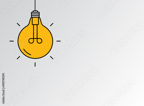 Creative Idea Line Icon. Lightbulb education, innovation logo. Illustration