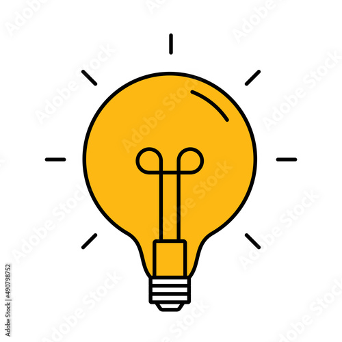 Creative Idea Line Icon. Lightbulb education, innovation logo. Illustration