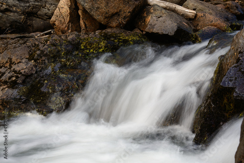 water flowing over rocks