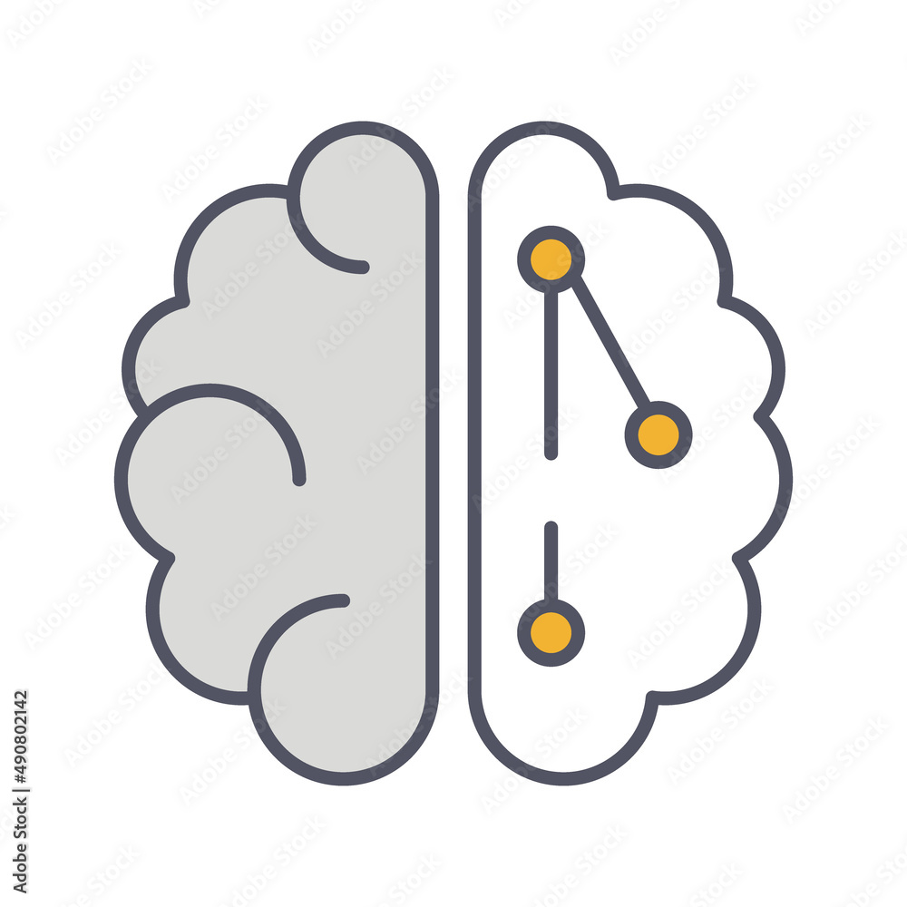 Brainstorm Line Icon. Lightning in brain innovation logo. Illustration Brainstorm Line Icon. Lightning in brain innovation logo. Illustration