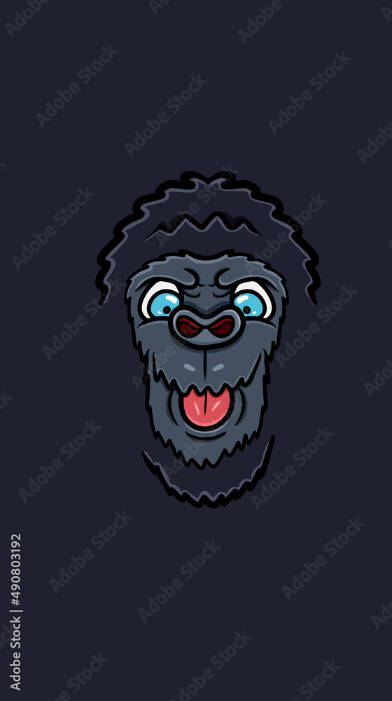 Vector Illustration Mascot cartoon character of Cute Cartoon Gorilla ...