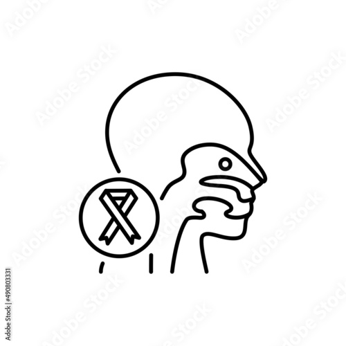 Cancer sinuscolor line icon. Human diseases. photo