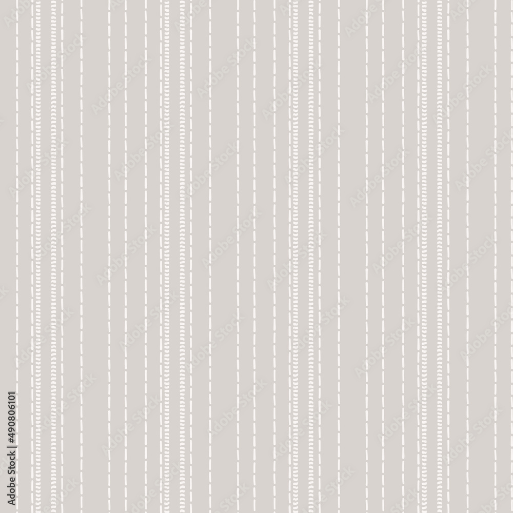 Seamless French country kitchen stripe fabric pattern print. Grey white vertical striped background. Batik dye provence style rustic woven cottagecore textile.  - obrazy, fototapety, plakaty 