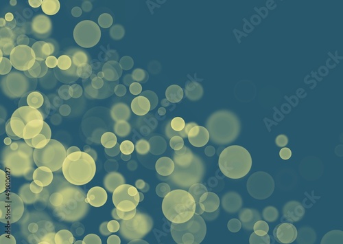 Golden green background with bokeh effect, blur and gradient. Colorful blurred texture. Modern design for abstract background. bokeh texture. Space for graphic design and creative concept ideas.
