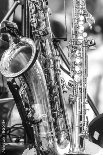 Black and White saxophone