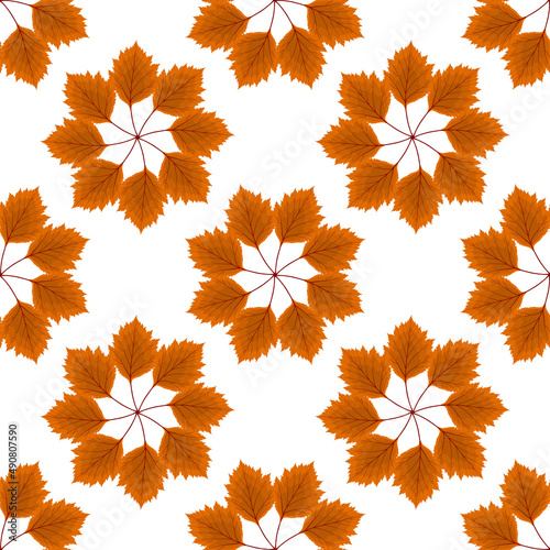 Abstract Illustration Autumn Background with Falling Autumn Leaves. Seamless ...